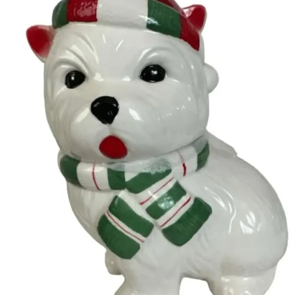 Sleigh Bell Bistro Cookie‎ Jar Dog